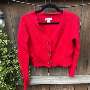 Club Monaco Red Cardigan Sweater
